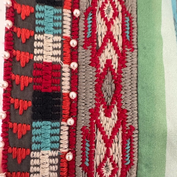 JONNY WAS silk REVERSIBLE kimono, butterflies, floral. Beading on trim - Picture 10 of 15